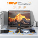 Tessan 9-in-1 100W USB/AC Vertical Charging Station (Black)