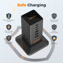 Tessan 9-in-1 100W USB/AC Vertical Charging Station (Black)