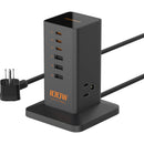 Tessan 9-in-1 100W USB/AC Vertical Charging Station (Black)