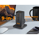 Tessan 9-in-1 100W USB/AC Vertical Charging Station (Black)