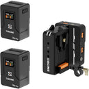 ZGCINE Cinema Set 1 with VM-HS2 Dual V-Mount Battery Adapter Plate and 2 x ZG-V99 Pro V-Mount Batteries