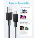 Anker 322 Braided USB-A to USB-C Cable (Black, 10')