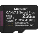 Kingston 256GB Canvas Select Plus UHS-I microSDXC Memory Card with SD Adapter