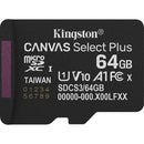 Kingston 64GB Canvas Select Plus UHS-I microSDXC Memory Card with SD Adapter