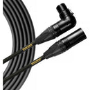 Mogami Gold Stage Right-Angle Female 3-Pin XLR to Straight Male XLR Mic Cable (10')