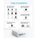 Anker 112W 6-Port USB-C/USB-A Charging Station (White)