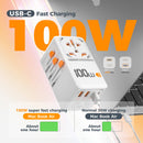 Tessan Universal GaN Travel Adapter with 1 AC Outlet, 3 USB-C & 2 USB-A Ports (100W)