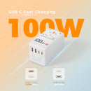 Tessan Universal GaN Travel Adapter with 1 AC Outlet, 3 USB-C & 2 USB-A Ports (100W)
