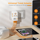 Tessan Universal GaN Travel Adapter with 1 AC Outlet, 3 USB-C & 2 USB-A Ports (100W)
