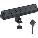 Tessan Desk Clamp Surge Protector with 5 Outlets, 2 USB-C & 2 USB-A (6')