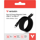 Verbatim Sync & Charge Magnetic 100W USB-C Cable (3.9', Black)