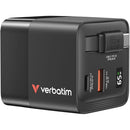 Verbatim 65W 2-Port USB GaN Charger with Retractable Cable