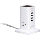 Tessan 9-in-1 65W USB/AC Vertical Charging Station (White)