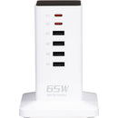 Tessan 9-in-1 65W USB/AC Vertical Charging Station (White)