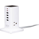 Tessan 9-in-1 65W USB/AC Vertical Charging Station (White)