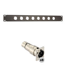 Auray RPPM8-1U Rack Panel for 8 Panel-Mount Connectors Kit with XLR Male-to-Female Feedthrough Adapters (1 RU)