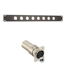 Auray RPPM8-1U Rack Panel for 8 Panel-Mount Connectors Kit with XLR Female-to-Male Feedthrough Adapters (1 RU)