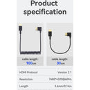 PORTKEYS Twisted Pair PureCopper CoreSlim Coiled HDMl Cable (3.2')