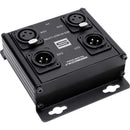 Sescom 4-Channel Passive Balanced Audio Extender Box over Cat 5/6/7 (RJ45 to 2 Male & 2 Female XLR)