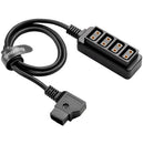 SmallRig Male D-Tap to 4-Port Female D-Tap Splitter Hub (25")
