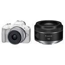 Canon EOS R50 Mirrorless Camera with 18-45mm and 50mm Lenses Kit (White)