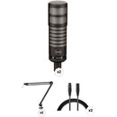 512 AUDIO Limelight Dynamic Vocal XLR Microphone Kit with Boom Arm and Cable (2-Pack)