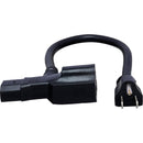 Hosa Technology Piggyback Power Cord (14 AWG, Black, 2')