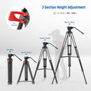 Neewer TP37 Heavy-Duty Video Tripod with Fluid Head