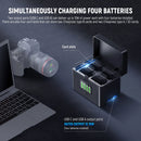 Neewer NW-ZP4 4-Channel Battery Charging Case for NP-FZ100 and LP-E6 Batteries