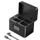 Neewer NW-ZP4 4-Channel Battery Charging Case for NP-FZ100 and LP-E6 Batteries