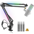 Technical Pro Microphone Suspension Boom Arm Stand with LED Lighting