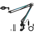 Technical Pro Microphone Suspension Boom Arm Stand with LED Lighting