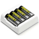 Powerex MH-C401U USB Smart Charger with 4 Powerex Pro NMH Batteries