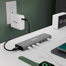 Plugable 6-Port Priority USB PD Charger with 140W Adapter & USB-C Cable