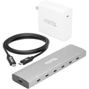 Plugable 6-Port Priority USB PD Charger with 140W Adapter & USB-C Cable