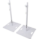 ProX Polaris Portable Speaker/Lighting Stand (White, Pair)