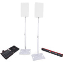 ProX Polaris Portable Speaker/Lighting Stand (White, Pair)