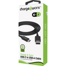ChargeWorx USB-C to USB-A Sync and Charge Cable (6', Black)