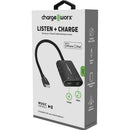 ChargeWorx Lightning Aux Adapter Charging Cable (Black)