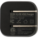 Xcellon 12W USB-A Wall Charger with Folding Prongs (Black)