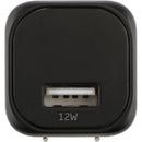 Xcellon 12W USB-A Wall Charger with Folding Prongs (Black)