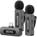 BOYA BY-V20 2.0 Ultracompact 2-Person Wireless Microphone System with USB-C Connector for Mobile Devices (2.4 GHz)