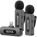 BOYA BY-V2 2.0 Ultracompact 2-Person Wireless Microphone System with Lightning Connector for iOS Devices (2.4 GHz)