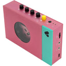 WE ARE REWIND WE-001 Edith Portable Bluetooth Cassette Player (Pink and Green)