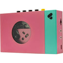WE ARE REWIND WE-001 Edith Portable Bluetooth Cassette Player (Pink and Green)