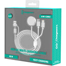 ChargeWorx 6-in-1 USB Charging Cable with Apple Watch Charger (4.5')