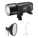 Godox AD600Pro II Flash with Softbox and Turtle C-Stand Kit