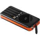 ChargeWorx Solar Power Bank with Wireless Charging and Built-In Cables (16,000 mAh)