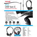 Maxell HP-101 On-Ear USB-C Wired Headphones with Microphone