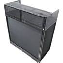 ProX Vista DJ Booth Facade Table Station with Scrim (Black)